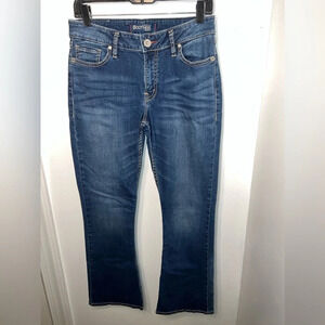 Boot heel, Fontana jean by Sheryl Crow Sz6 29/30. embroidered/button back pocket